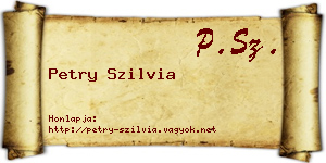 Petry Szilvia névjegykártya